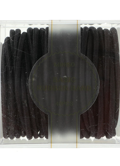 Black Hair Ties with Container (40 pcs)