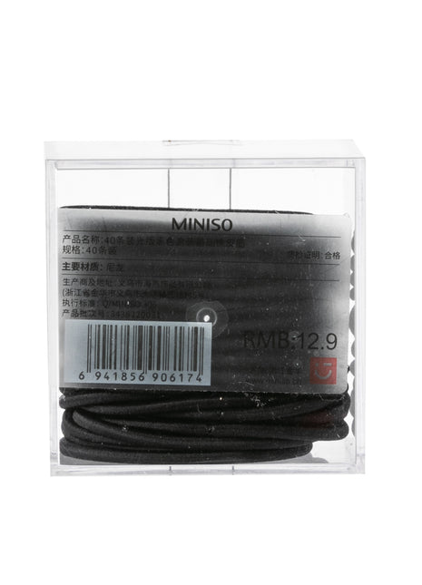 Black Hair Ties with Container (40 pcs)