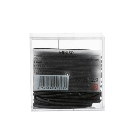 Black Hair Ties with Container (40 pcs)