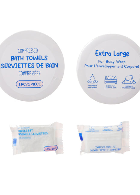 Compressed Towels Set (4-Piece Towels & 2-Piece Bath Towels)