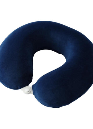 Solid Color Memory Foam U-Shaped Pillow (Navy)
