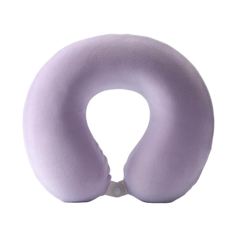 Solid Color Memory Foam U-Shaped Pillow (Purple)