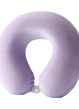 Solid Color Memory Foam U-Shaped Pillow (Purple)
