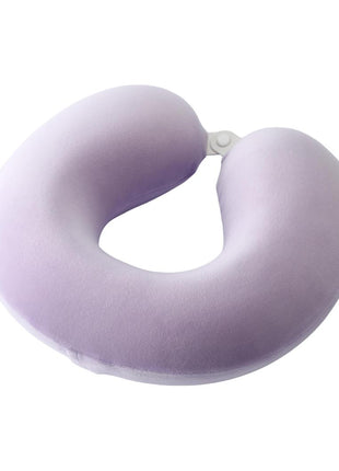 Solid Color Memory Foam U-Shaped Pillow (Purple)