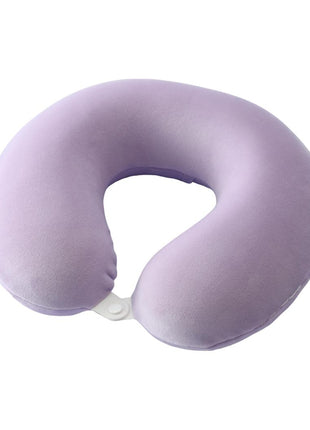 Solid Color Memory Foam U-Shaped Pillow (Purple)
