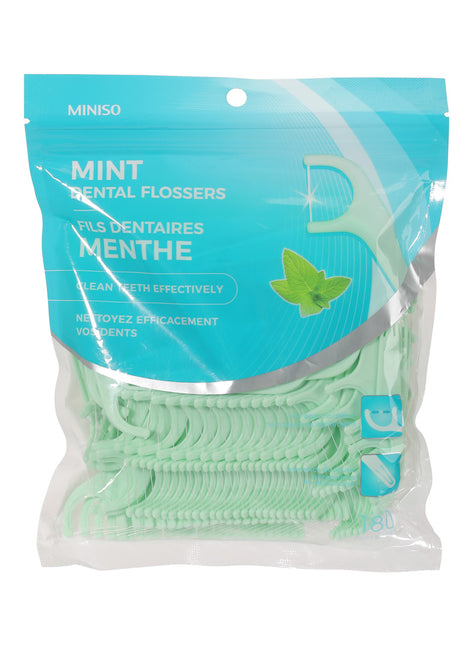 Smooth care mint wide handle dental floss stick (180 sticks)