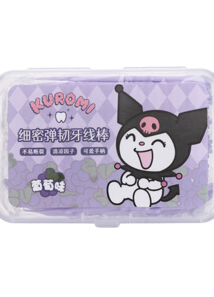 Kuromi Fruit Flavored Dental Flossers (50 Count)