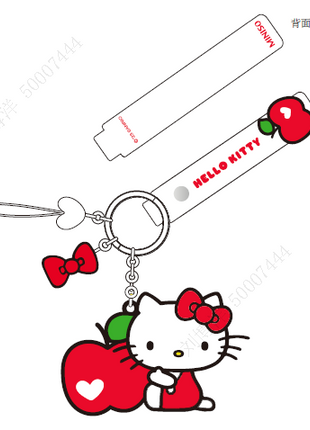 Hello Kitty Apple Collection Phone Charm Strap(White)