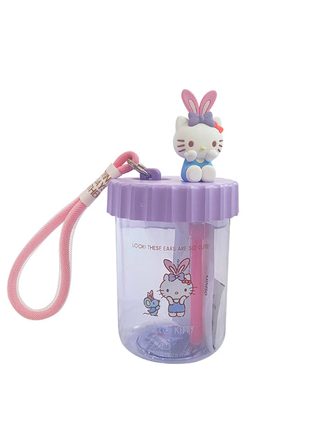 Sanrio characters Plastic Bottle with Straw and Strap (520mL)(Hello Kitty)