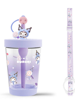 Sanrio characters Tumbler with Shoulder Strap (535mL)(Kuromi)