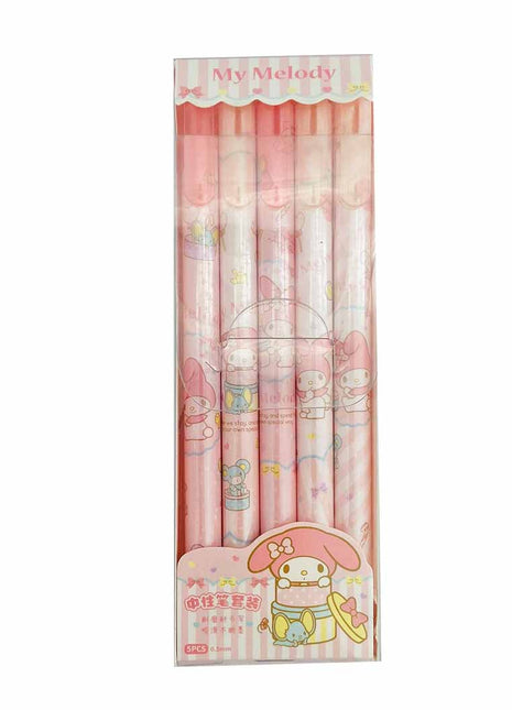 My Melody 5-Piece Pen Set (0.5mm, Black) PDQ