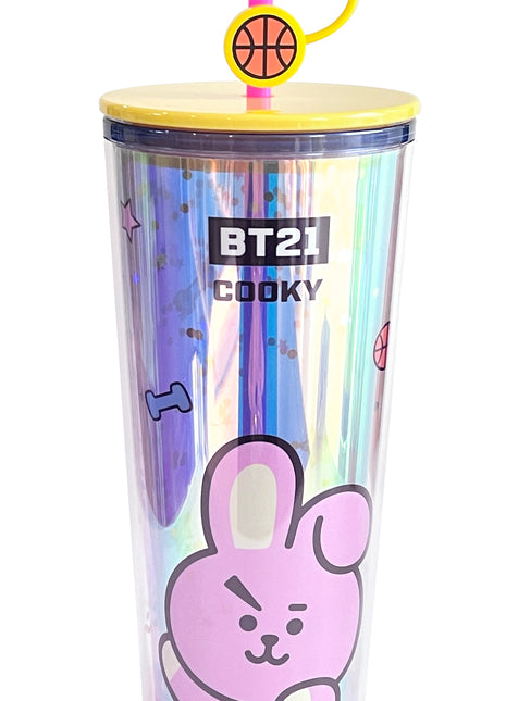 BT21 Collection Double Wall Plastic Tumbler with Straw (800mL)(COOKY)