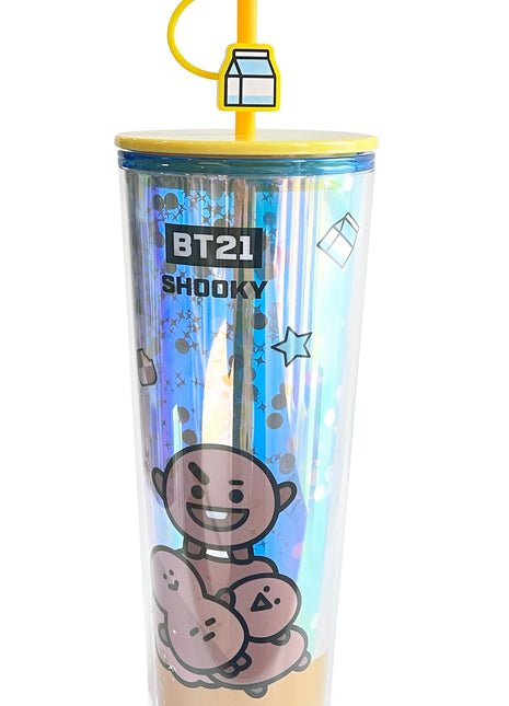BT21 Collection Double Wall Plastic Tumbler with Straw (800mL)(SHOOKY)