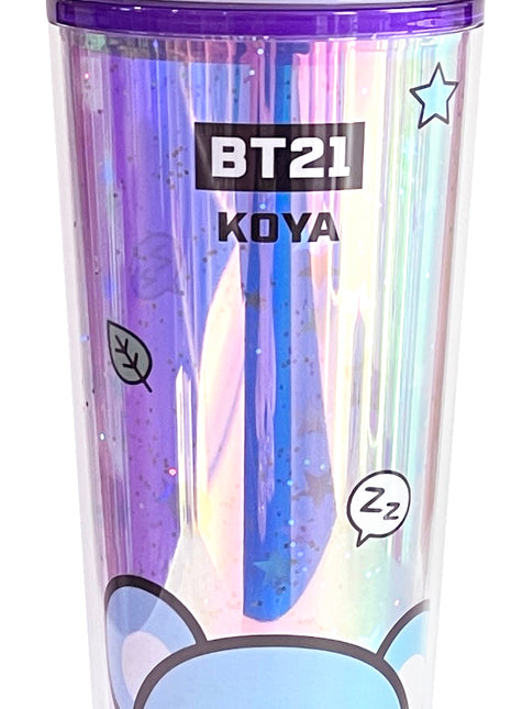 BT21 Collection Double Wall Plastic Tumbler with Straw (800mL)(KOYA)