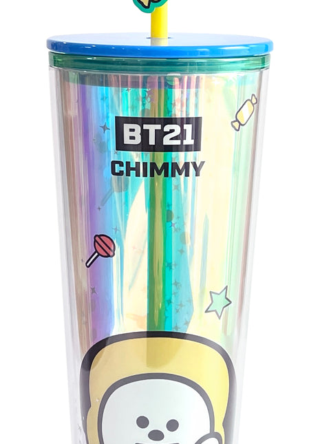 BT21 Collection Double Wall Plastic Tumbler with Straw (800mL)(CHIMMY)