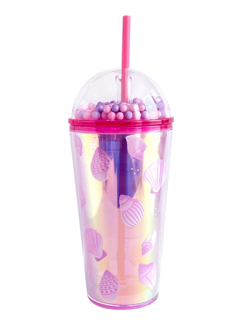 Sweet Funk Double Wall Plastic Tumbler with Straw (600mL)(Shells)