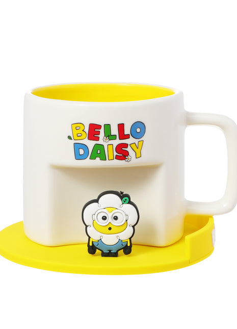 Daisy Minions Collection Ceramic Cup with Cartoon Coaster (390mL) (Yellow)