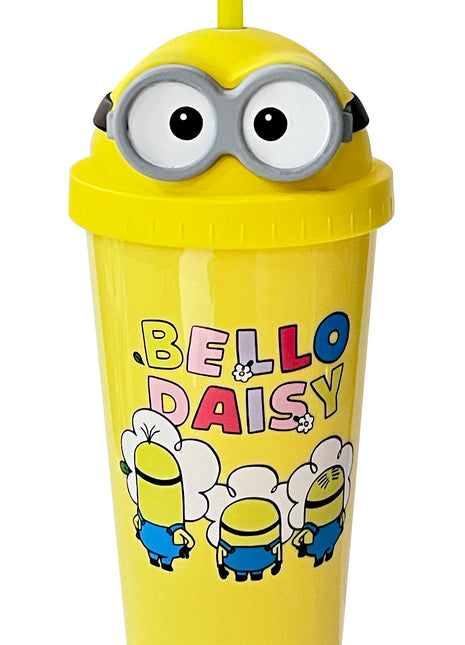 Daisy Minions Collection Plastic Bottle with Straw (640mL)
