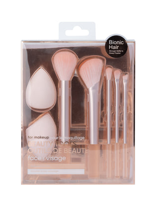 Makeup Brush & Makeup Sponge (7 pcs, Pink)