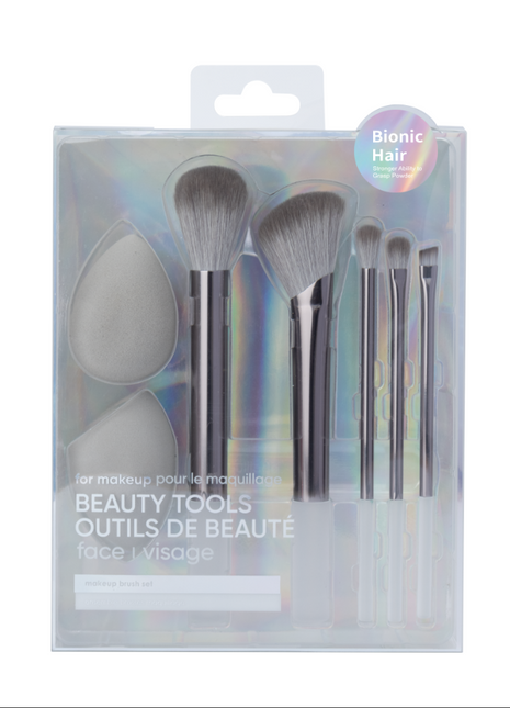 Makeup Brush & Makeup Sponge (7 pcs, Gray)