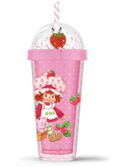 Strawberry Shortcake Collection Plastic Bottle with Straw (420mL)