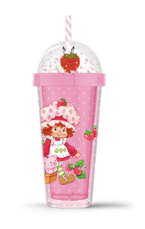 Strawberry Shortcake Collection Plastic Bottle with Straw (420mL)