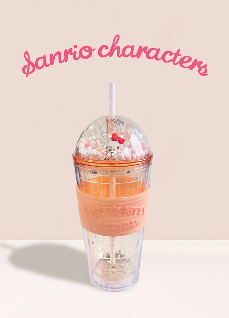 Hello Kitty Fun Party Collection Plastic Bottle with Straw 600mL