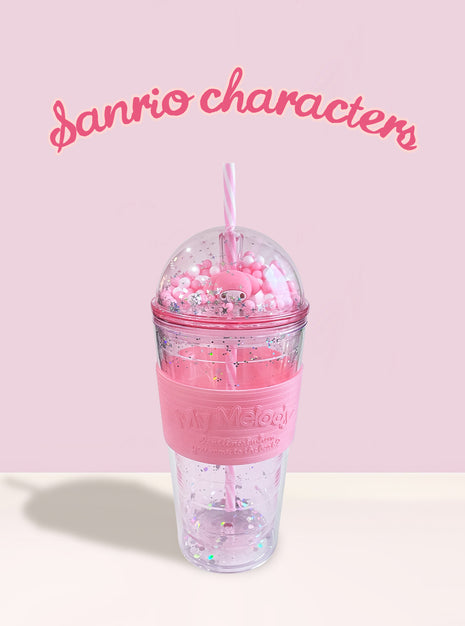 Sanrio characters Party Plastic Tumbler with Straw (600mL)(My Melody)