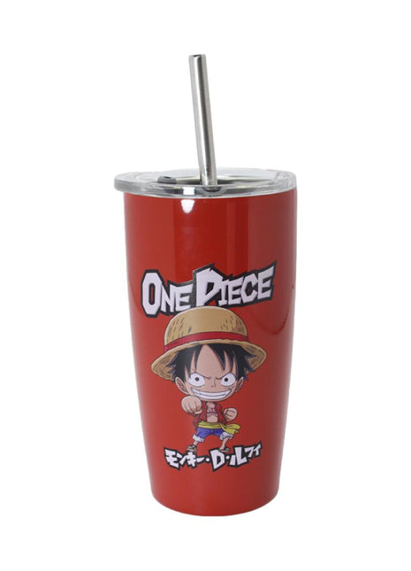 One Piece Collection Steel Tumbler with Straw (530mL)(Red)