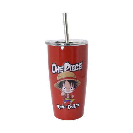One Piece Collection Steel Tumbler with Straw (530mL)(Red)