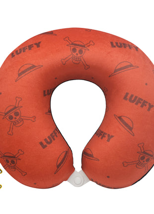 One Piece Classic Collection Memory Foam Neck Pillow  (Red)