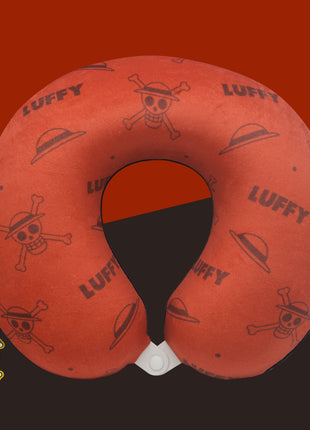 One Piece Classic Collection Memory Foam Neck Pillow  (Red)