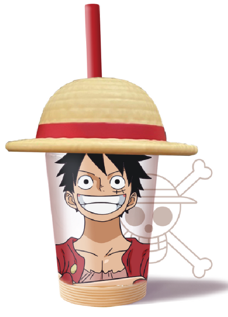 One Piece Classic Collection Hat Plastic Tumbler with Straw (535mL, Luffy)