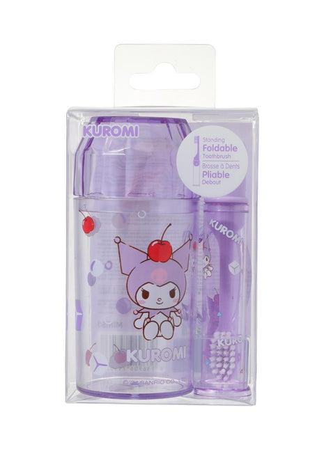 Sanrio characters Colorful Summer Collection Toothbrush & Bathroom Cup (Kuromi)