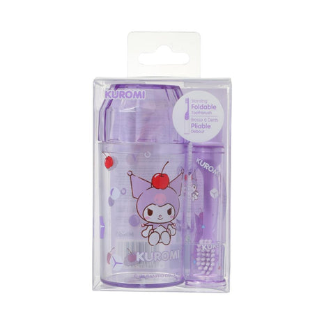 Sanrio characters Colorful Summer Collection Toothbrush & Bathroom Cup (Kuromi)