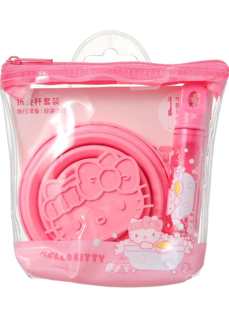 Hello Kitty Foldable Toothbrush & Bathroom Cup