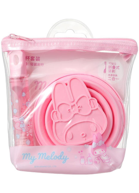 My Melody Foldable Toothbrush & Bathroom Cup