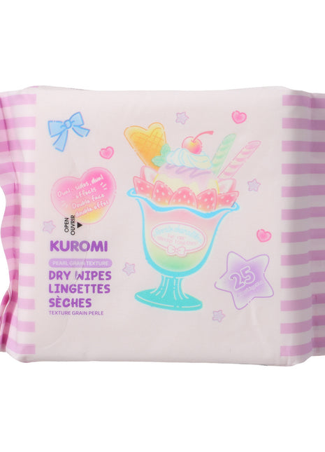 Kuromi Pearl Grain Texture Dry Wipes (25 Wipes)