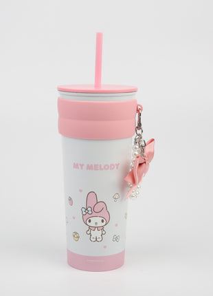 Sanrio characters Collection Stainless Steel Tumber with Pendant and Straw 800mL(My Melody)