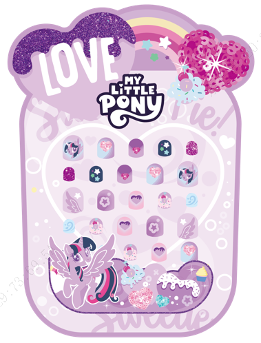 My Little Pony Collection False Nails with Jelly Adhesive Tabs(Purple)