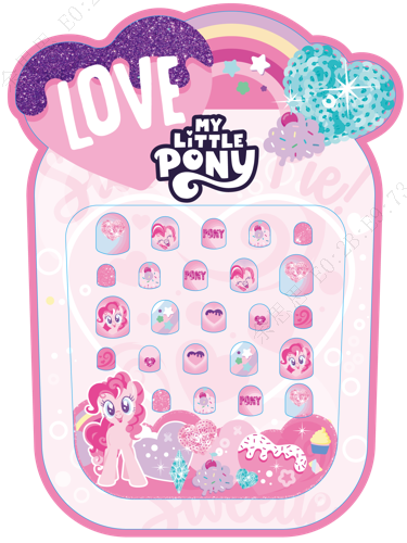 My Little Pony Collection  False Nails with Jelly Adhesive Tabs (Pink)