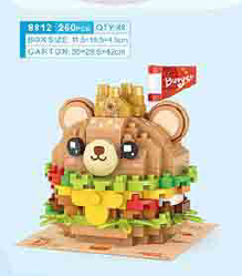 Happy Food Series Building Blocks (PDQ)(Bear Burger)