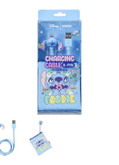 Disney Stitch Dinner Party Collection 8-PIN Charging Cable with Storage Case