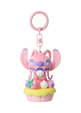 Disney Stitch Dinner Party Collection Strawberry Cupcake Keychain(Angel)