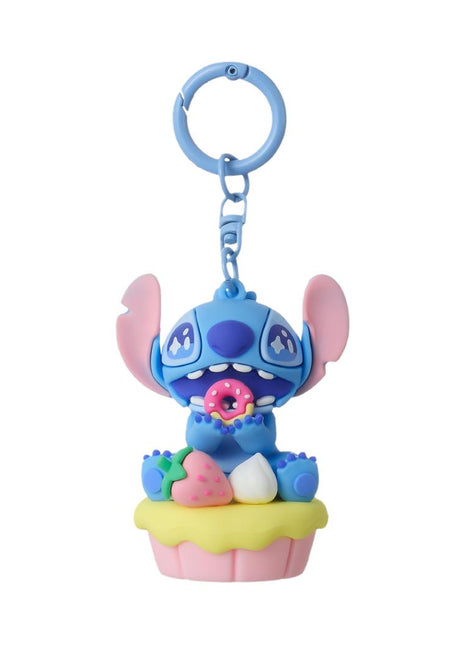 Disney Stitch Dinner Party Collection Strawberry Cupcake Keychain(Stitch)