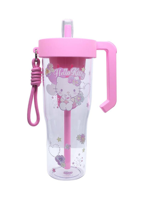 Hello Kitty Flower Language Series Plastic Bottle with Handle & Straw 1250mL