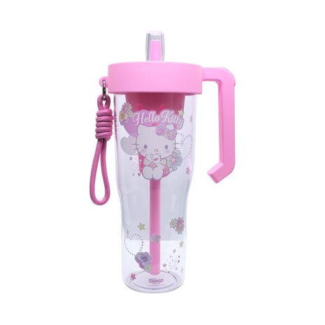 Hello Kitty Flower Language Series Plastic Bottle with Handle & Straw 1250mL