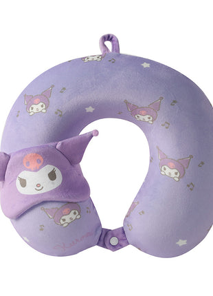 Kuromi Memory Foam Neck Pillow with Sleep Mask