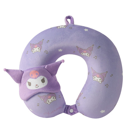 Kuromi Memory Foam Neck Pillow with Sleep Mask