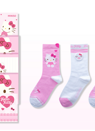 Hello Kitty Pink Collection Crew Socks (3 Pairs)